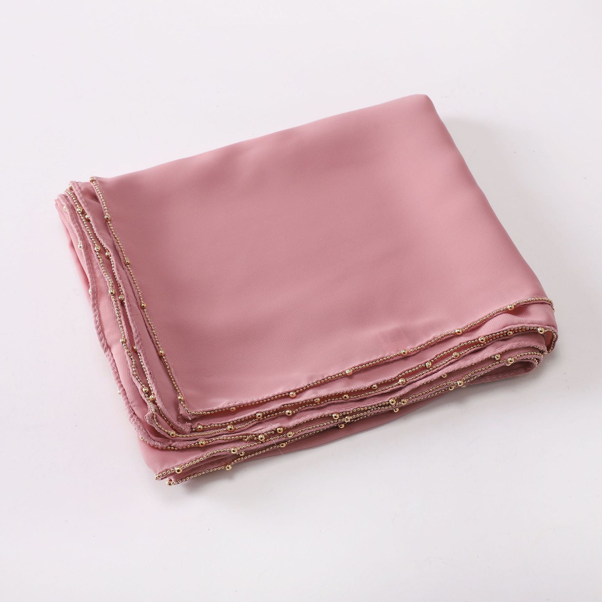 Solid-color synthetic silk headscarf