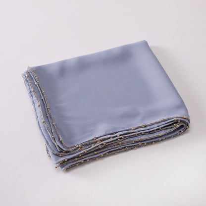 Solid-color synthetic silk headscarf