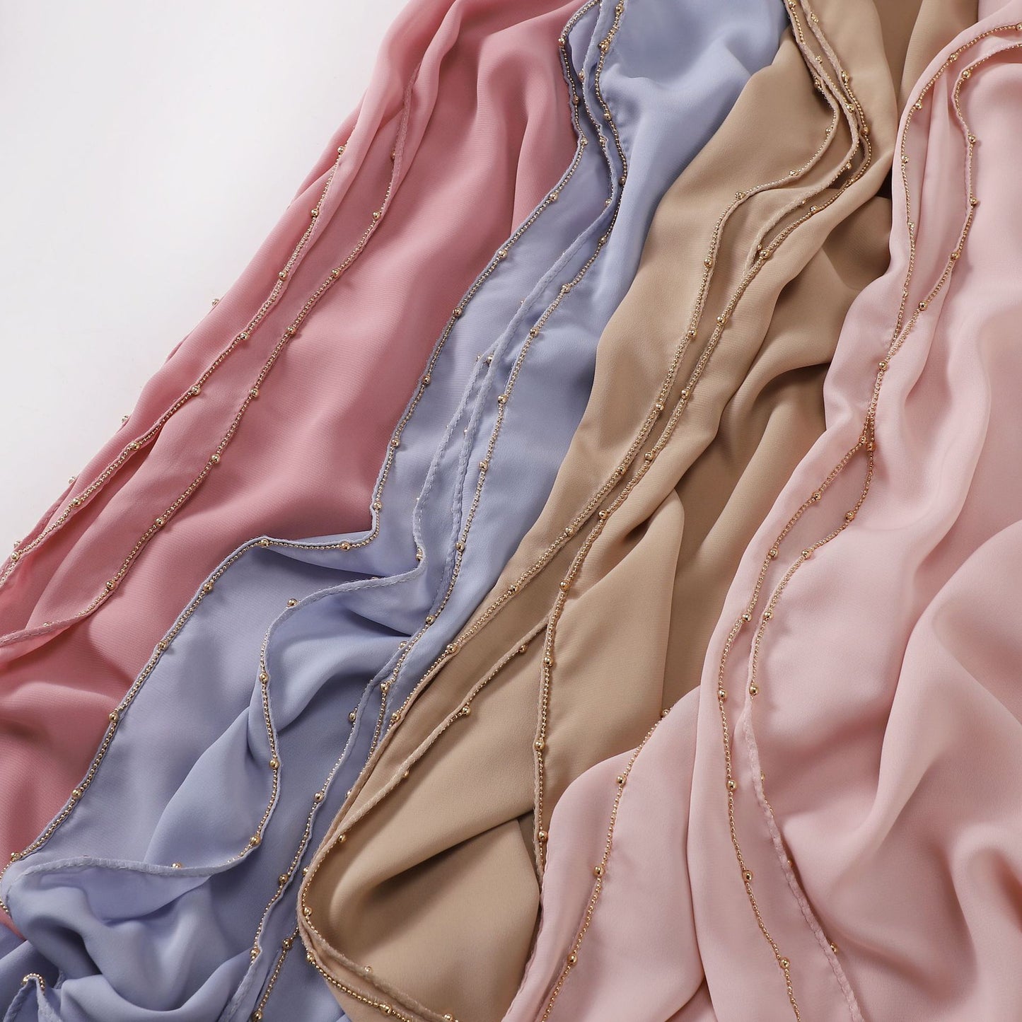 Solid-color synthetic silk headscarf