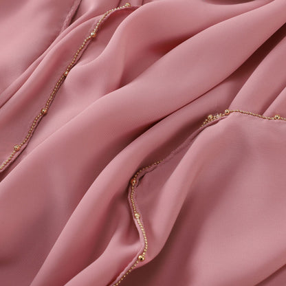 Solid-color synthetic silk headscarf