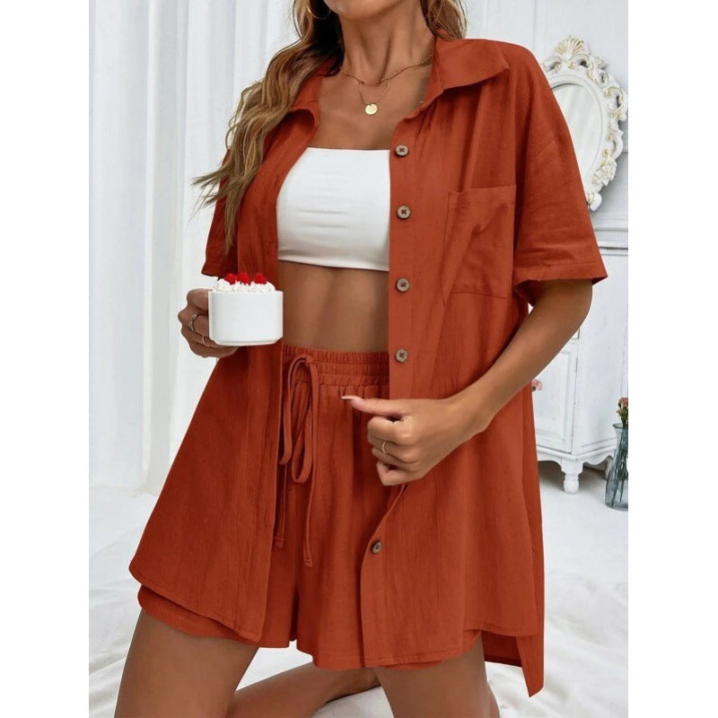 Solid Color Tether Shirt Set