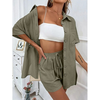 Solid Color Tether Shirt Set