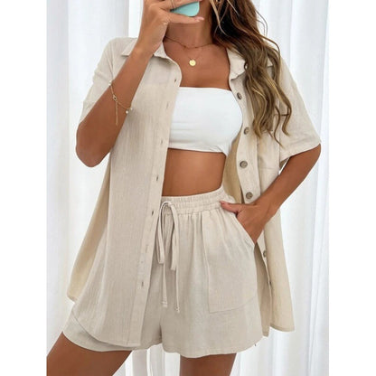 Solid Color Tether Shirt Set