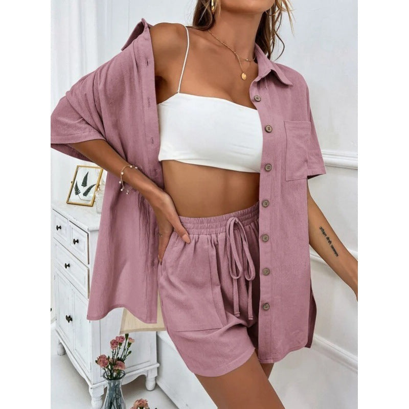Solid Color Tether Shirt Set