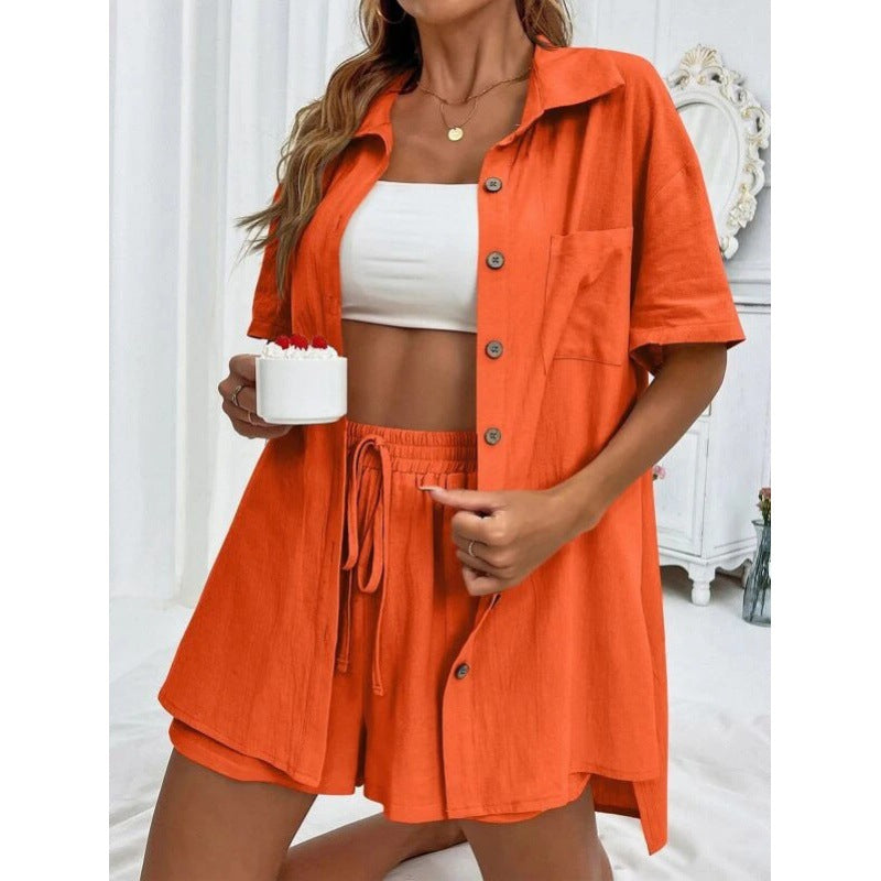 Solid Color Tether Shirt Set
