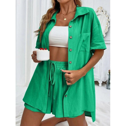 Solid Color Tether Shirt Set