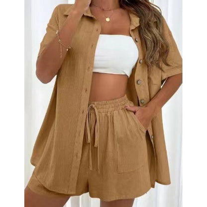 Solid Color Tether Shirt Set