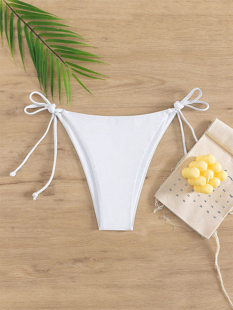 Solid Color Tie Neck Bikini
