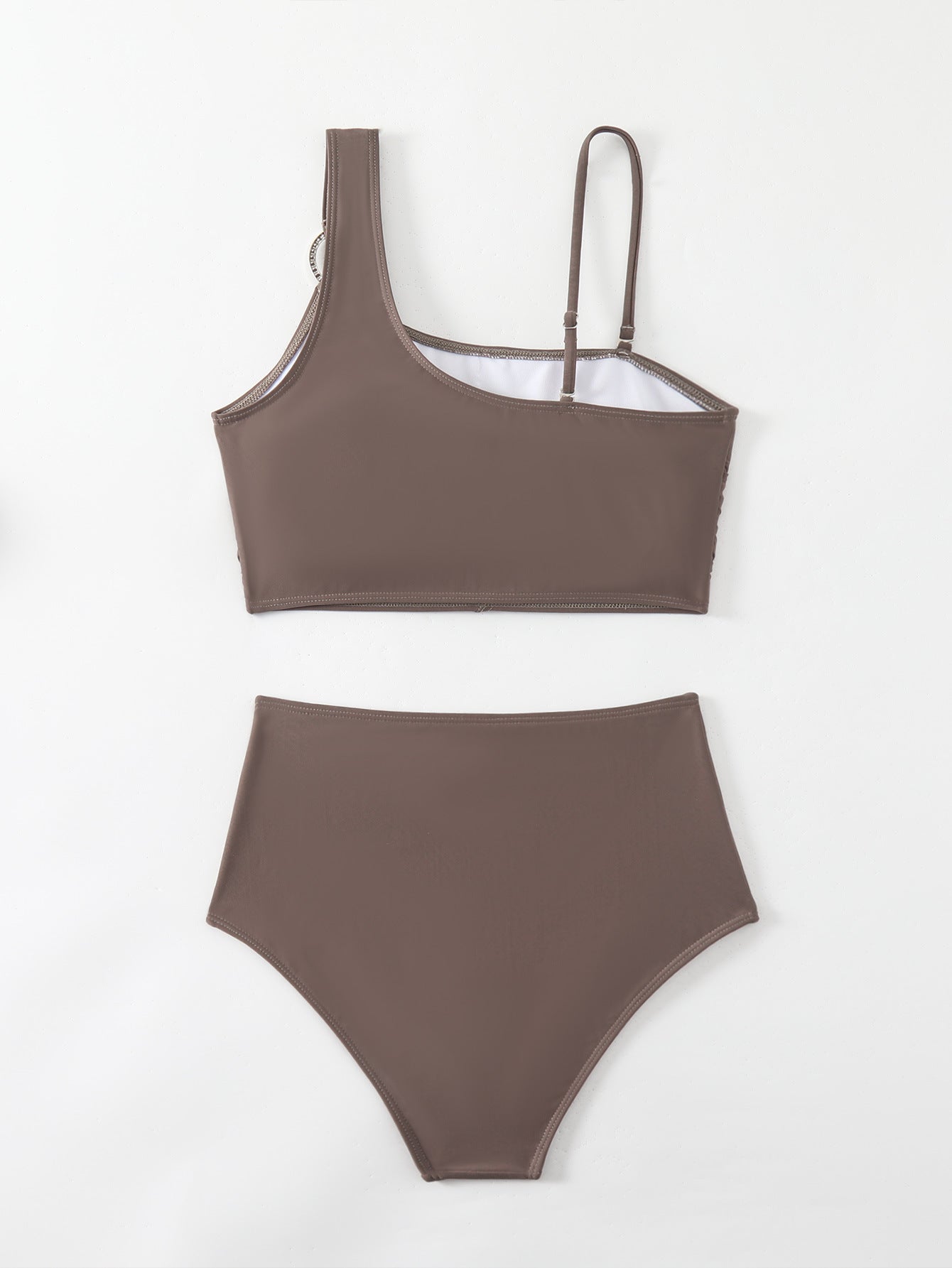 Solid Color Two-Piece Bikini Swimsuit