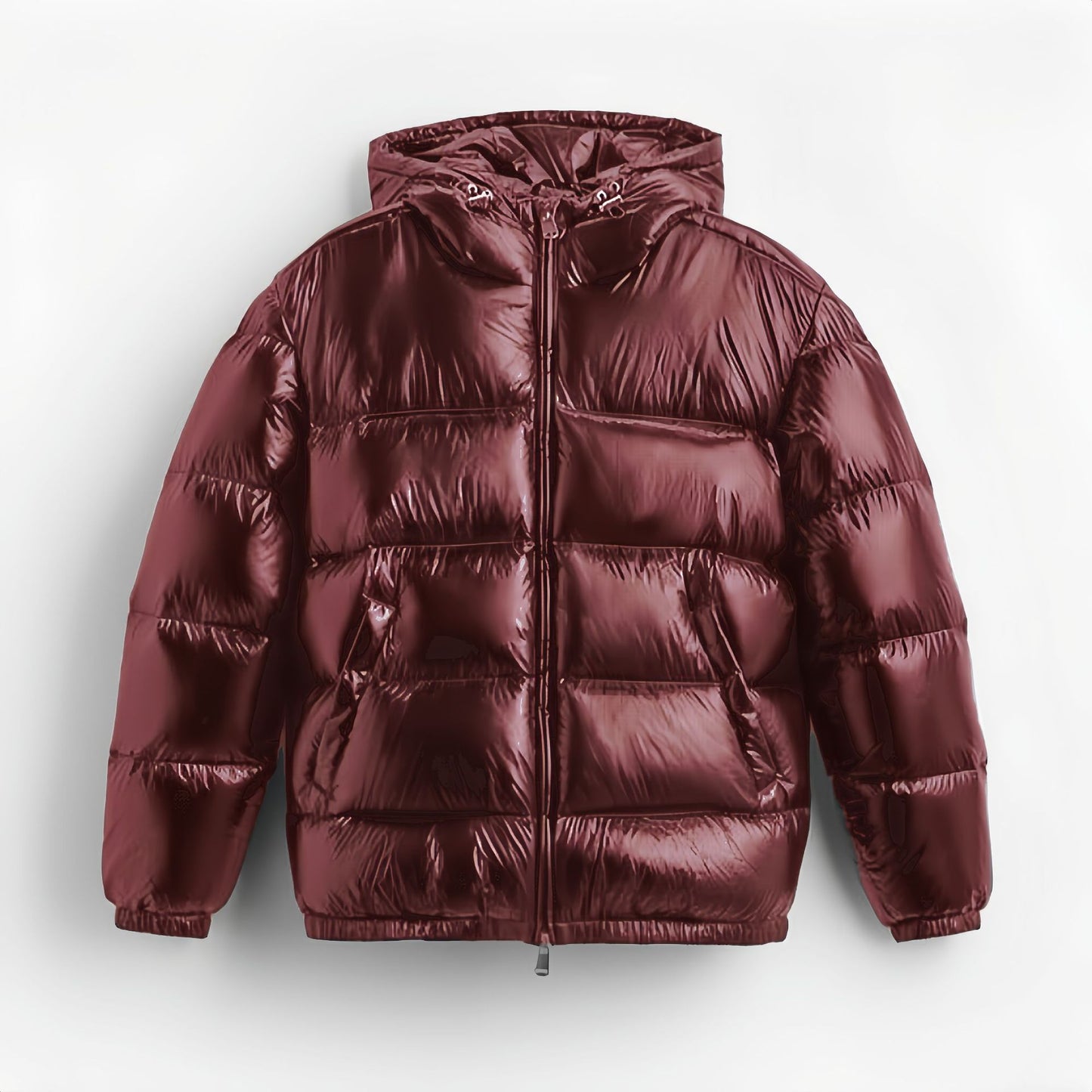 Solid color warm casual sports hooded cotton-padded jacket