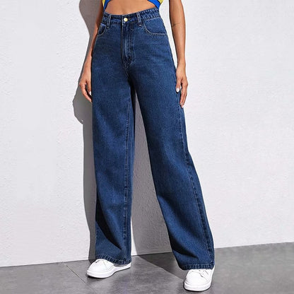 Solid Color Wide-Leg Pants