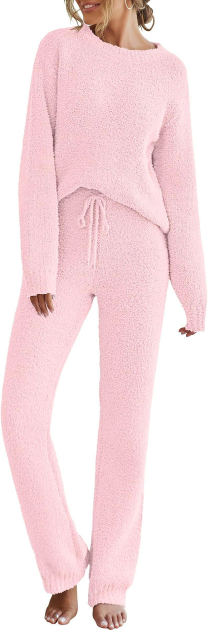 Solid Color Women's Long Sleeve Pants Suit