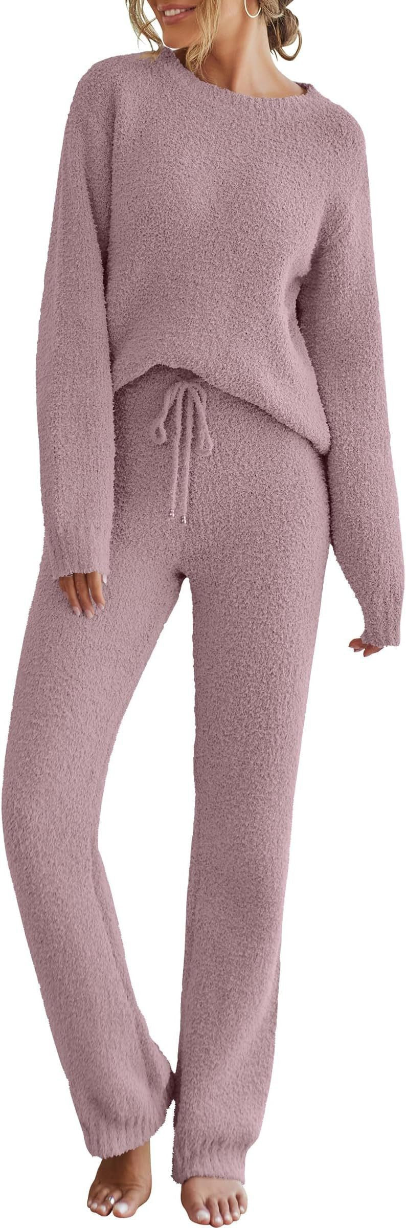 Solid Color Women's Long Sleeve Pants Suit