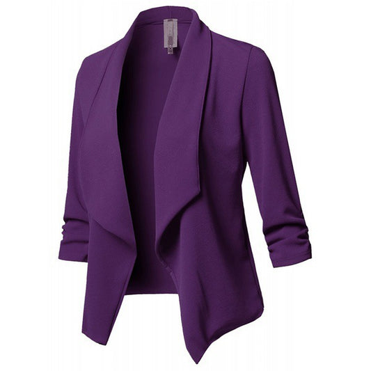 Solid Color Women Suit Jacket