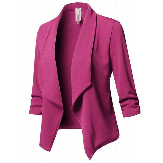 Solid Color Women Suit Jacket