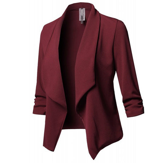 Solid Color Women Suit Jacket