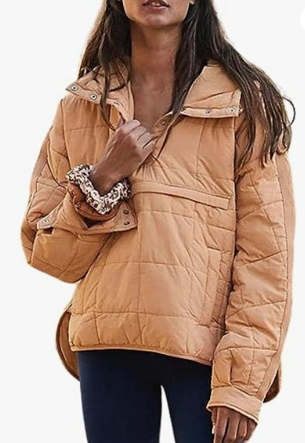 Solid-colored cotton jacket with long sleeves