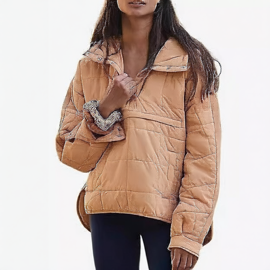Solid-colored cotton jacket with long sleeves
