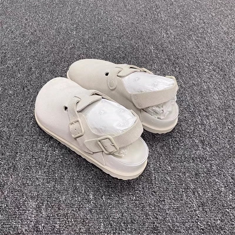 Solid-colored versatile half-slipper