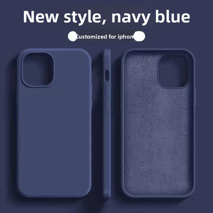 Solid Silicone Full Coverage Phone Case for iPhone 11-17 Series