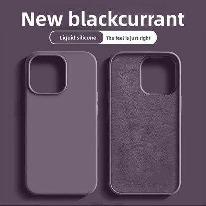 Solid Silicone Full Coverage Phone Case for iPhone 11-17 Series