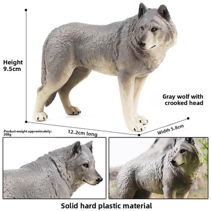 Solid Simulation Wild Wolf Animal Model for Kids Educational Toy