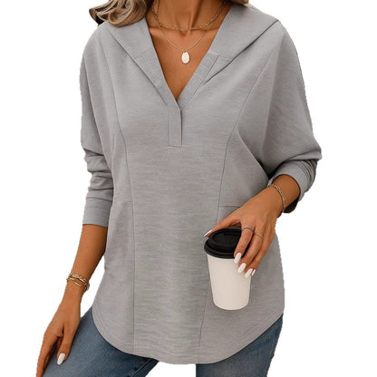 Solid V-Neck Sweater Top