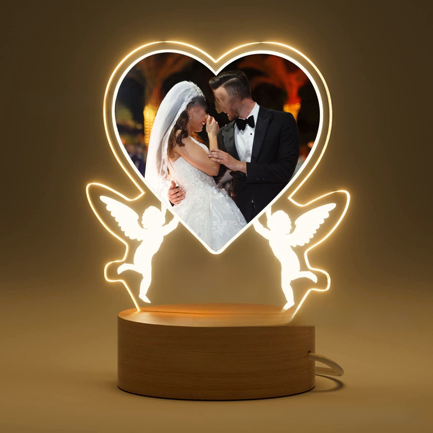 Solid Wood Base Acrylic Ambient Light