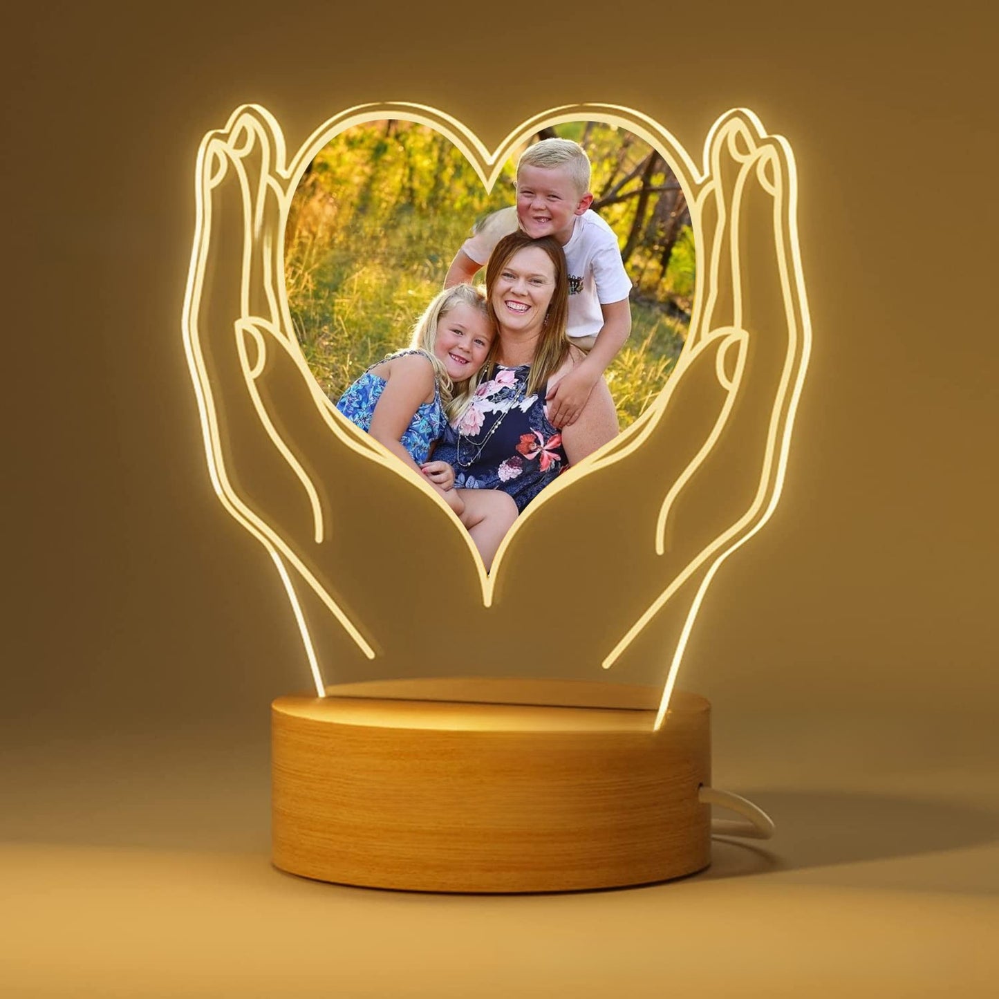 Solid Wood Base Acrylic Ambient Light