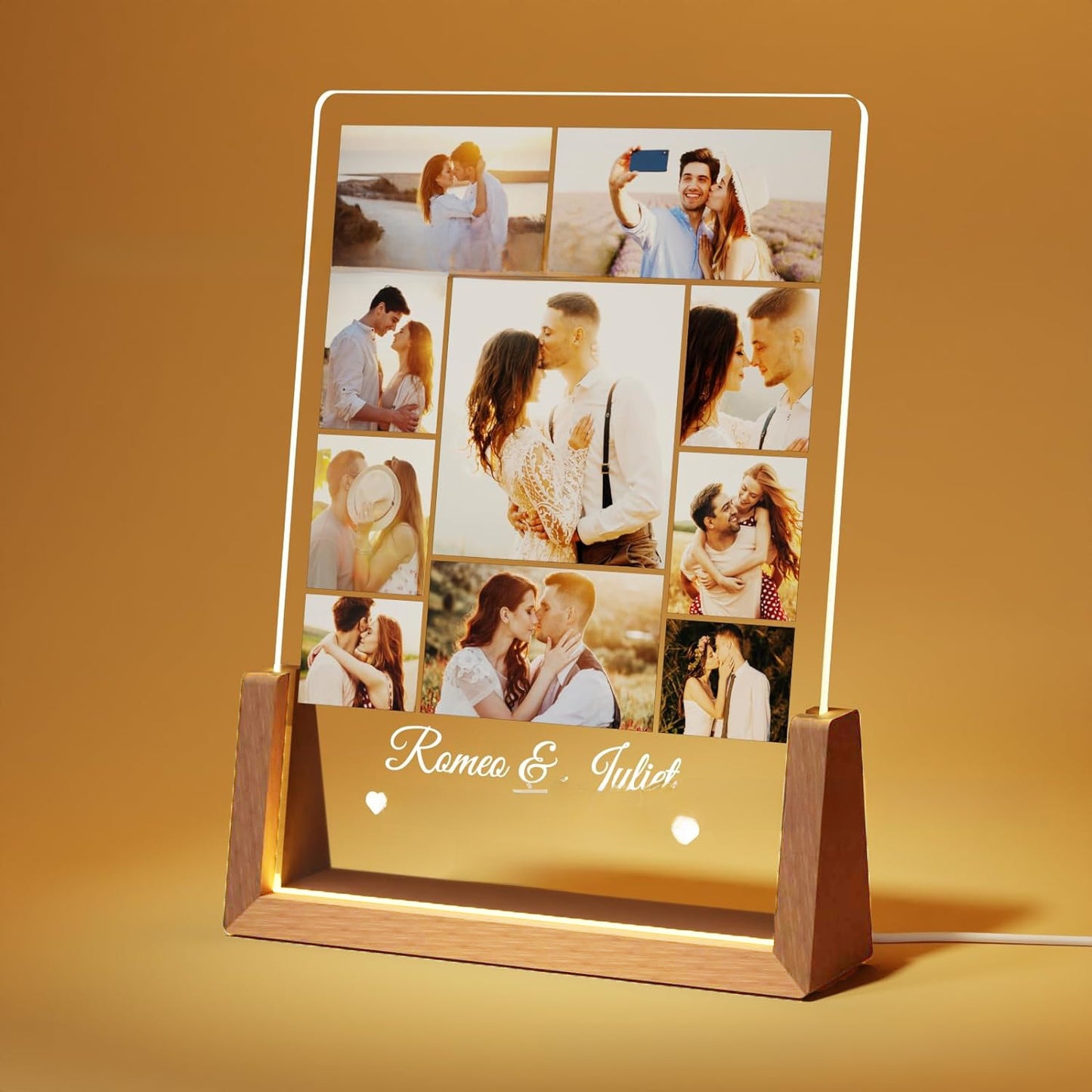 Solid Wood Base Acrylic Ambient Light