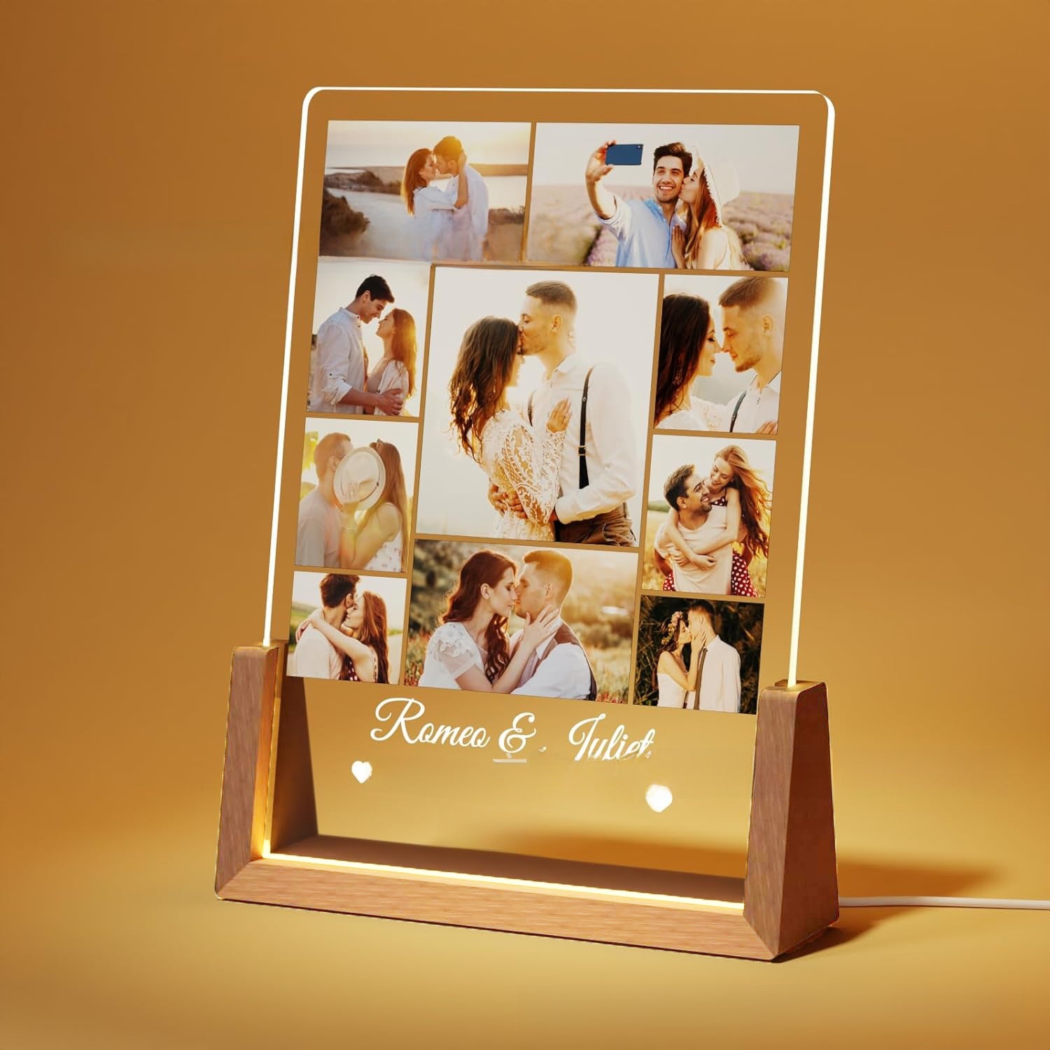 Solid Wood Base Acrylic Ambient Light