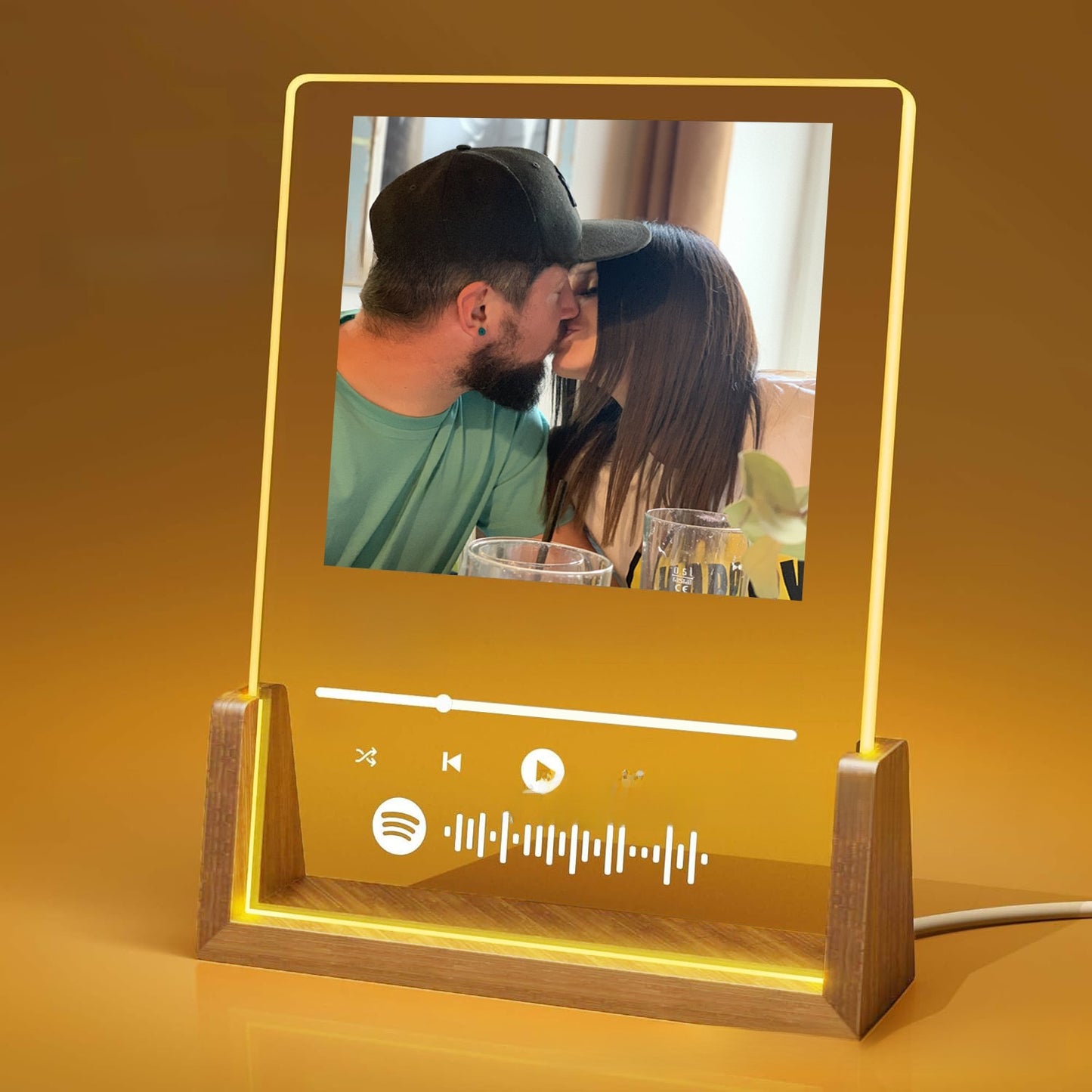 Solid Wood Base Acrylic Ambient Light