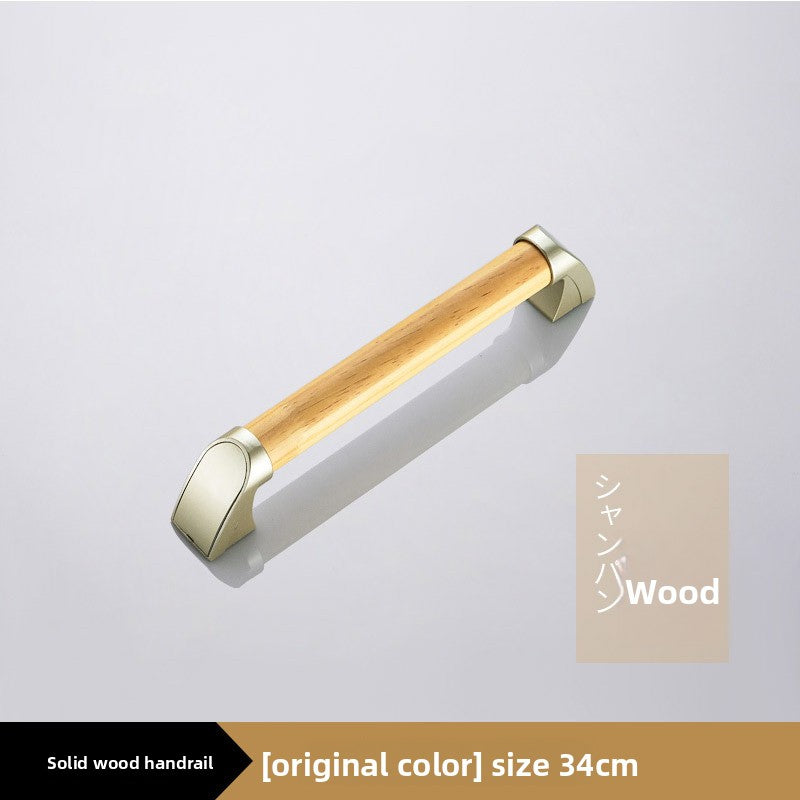 Solid wood bathroom grab bar