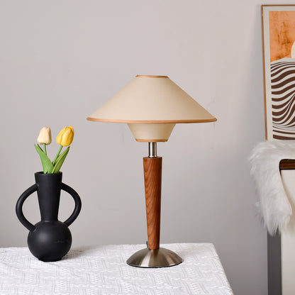 Solid wood bedside lamp