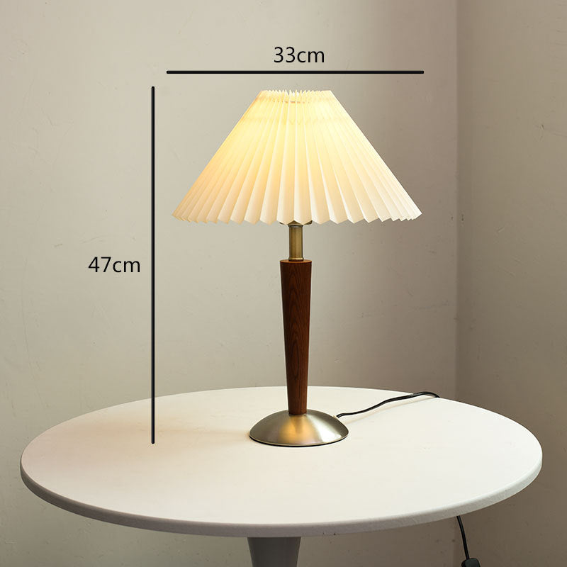 Solid wood bedside lamp