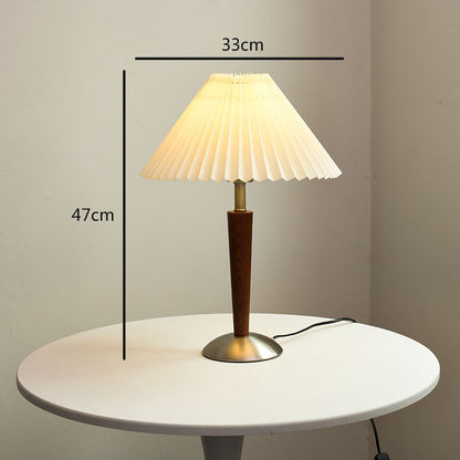 Solid wood bedside lamp