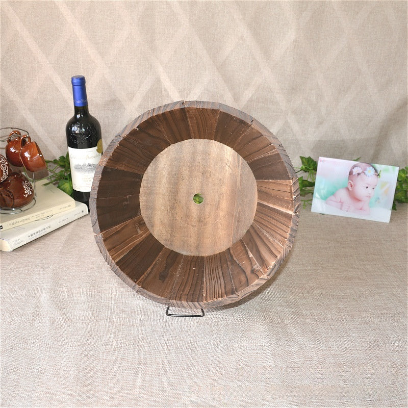 Solid Wood Carbonized Flower Pot