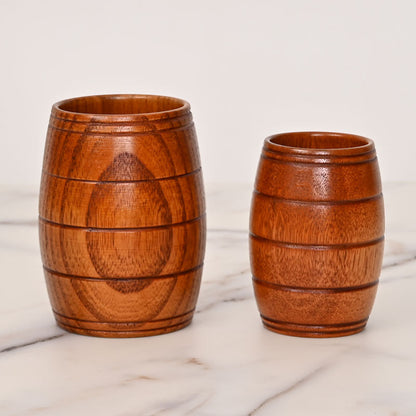 Solid Wood Carbonized Tea Whiskey Drinking Cups