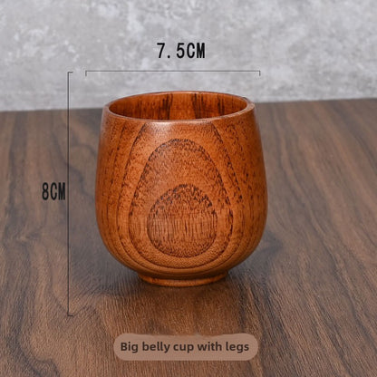 Solid Wood Carbonized Tea Whiskey Drinking Cups