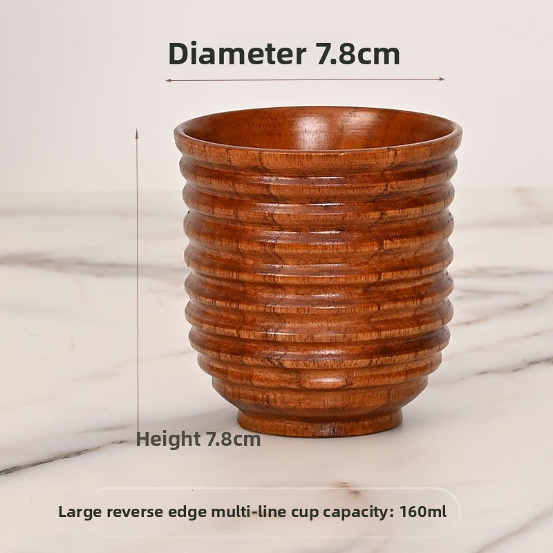 Solid Wood Carbonized Tea Whiskey Drinking Cups