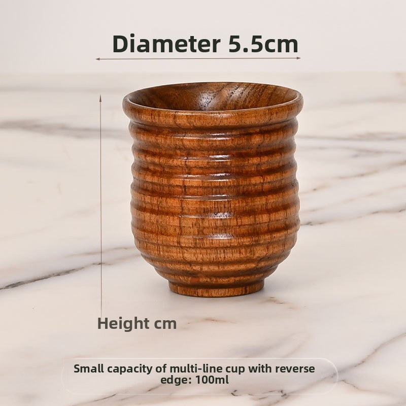 Solid Wood Carbonized Tea Whiskey Drinking Cups