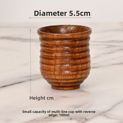Solid Wood Carbonized Tea Whiskey Drinking Cups