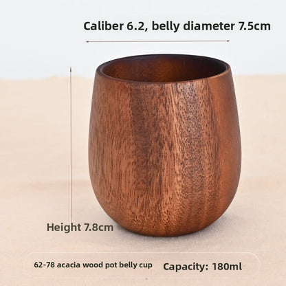 Solid Wood Carbonized Tea Whiskey Drinking Cups