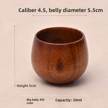 Solid Wood Carbonized Tea Whiskey Drinking Cups