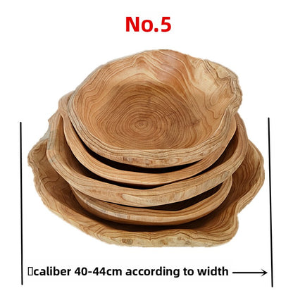 Solid Wood Carved Fruit Serving Tray