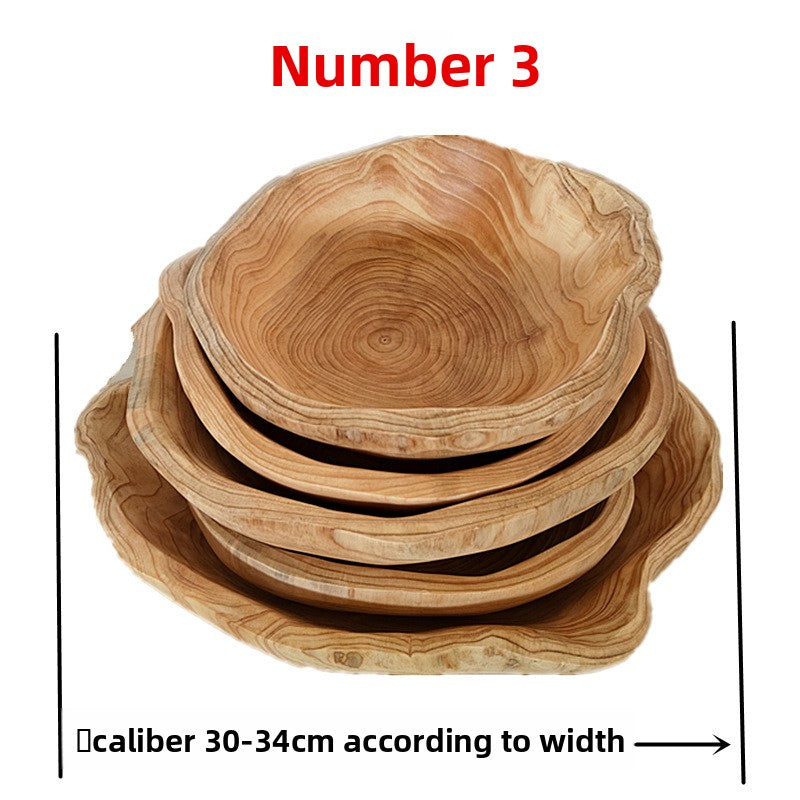 Solid Wood Carved Fruit Serving Tray