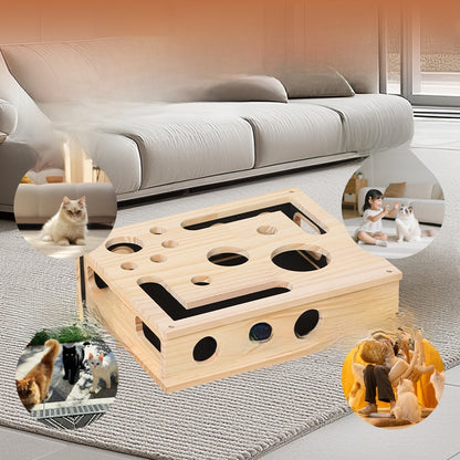 Solid Wood Cat Scratching Toy