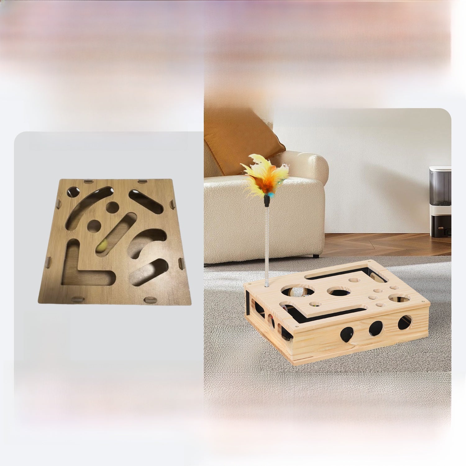 Solid Wood Cat Scratching Toy
