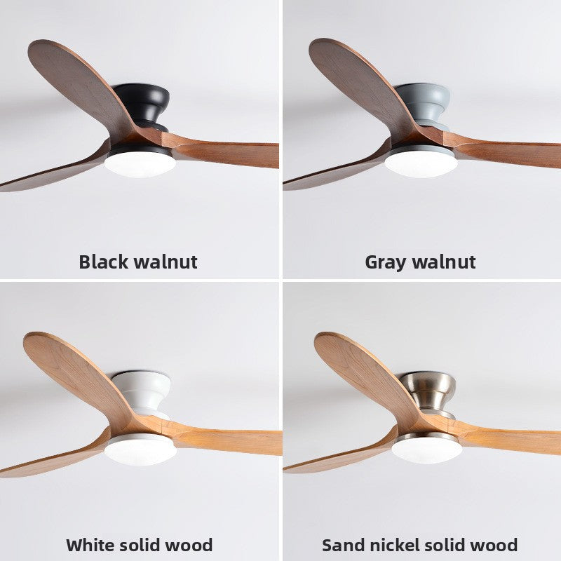 Solid Wood Ceiling Fan Light with LED Lighting