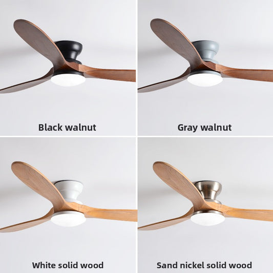Solid Wood Ceiling Fan Light with LED Lighting